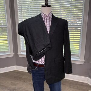 Charles Tyrwhitt Super 110s Full Suit Classic Fit Black Mens Size 40R Pant 34x30